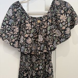 Lynne Black Floral Maxi Off The Shoulder Dress